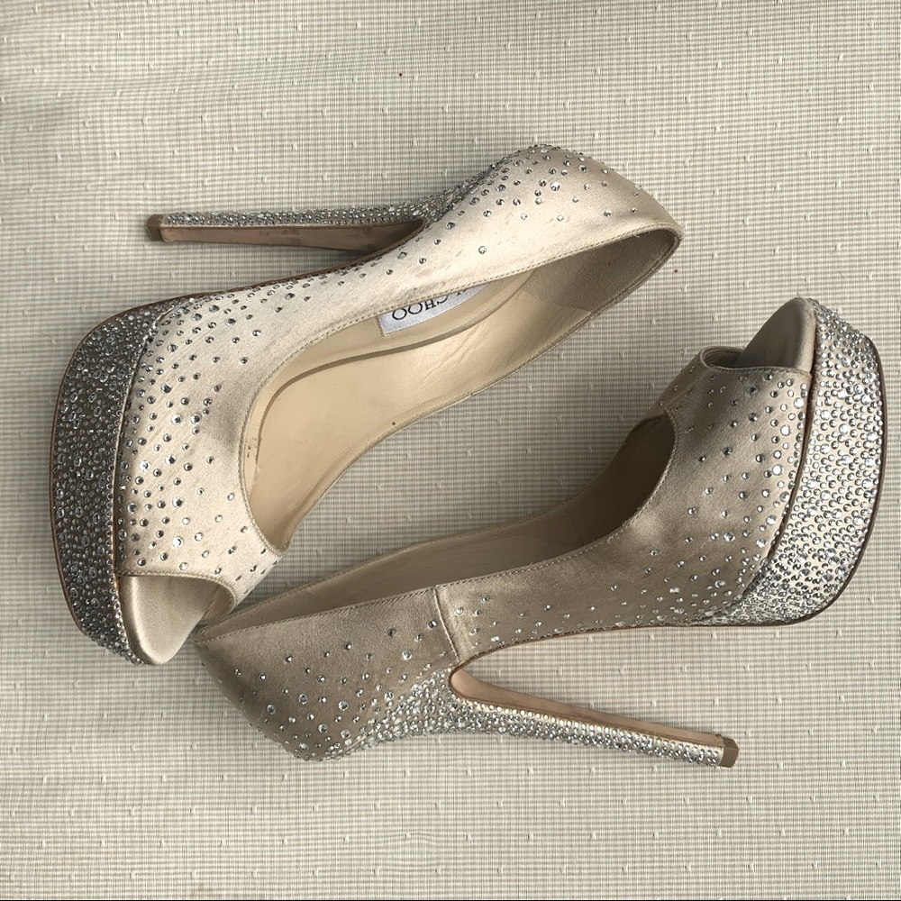 Jimmy Choo “Sugar” Platform Peep Toe Pump